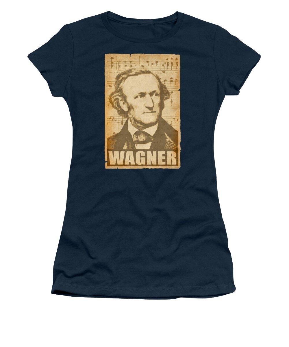 Richard Women's T-Shirt featuring the digital art Richard Wagner musical notes by Filip Schpindel