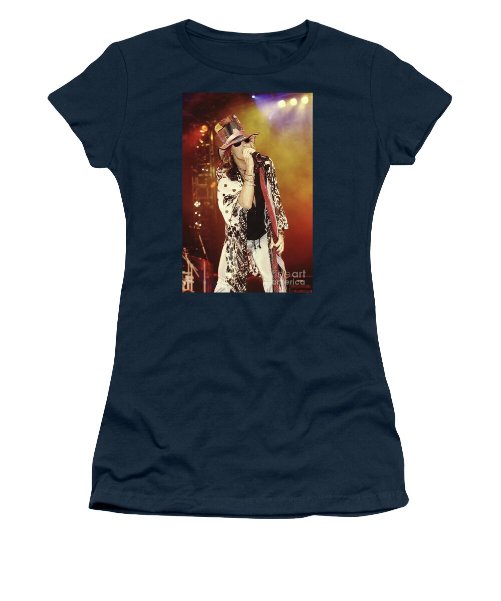 Lead Singer Women's T-Shirt featuring the photograph Steven Tyler #1 by Concert Photos