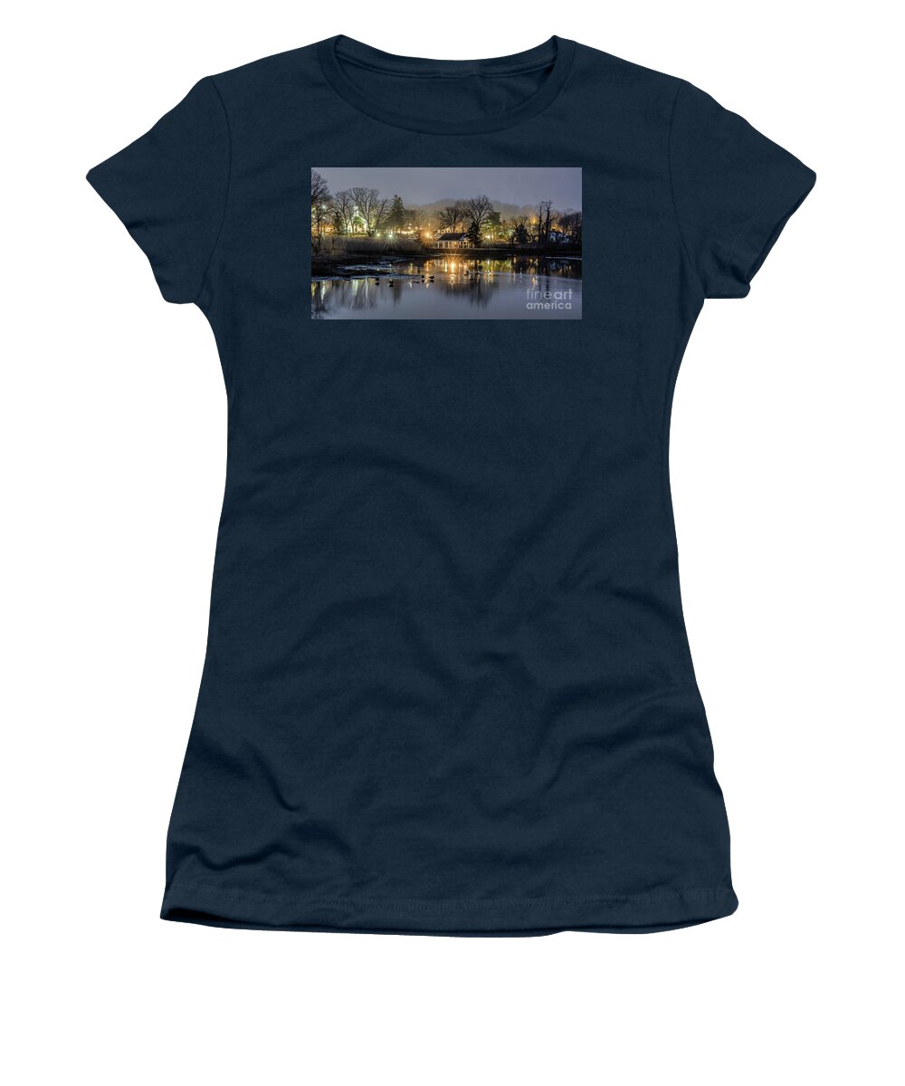 Harbor Women's T-Shirt featuring the photograph Stony Brook Harbor at Dawn #1 by Sean Mills