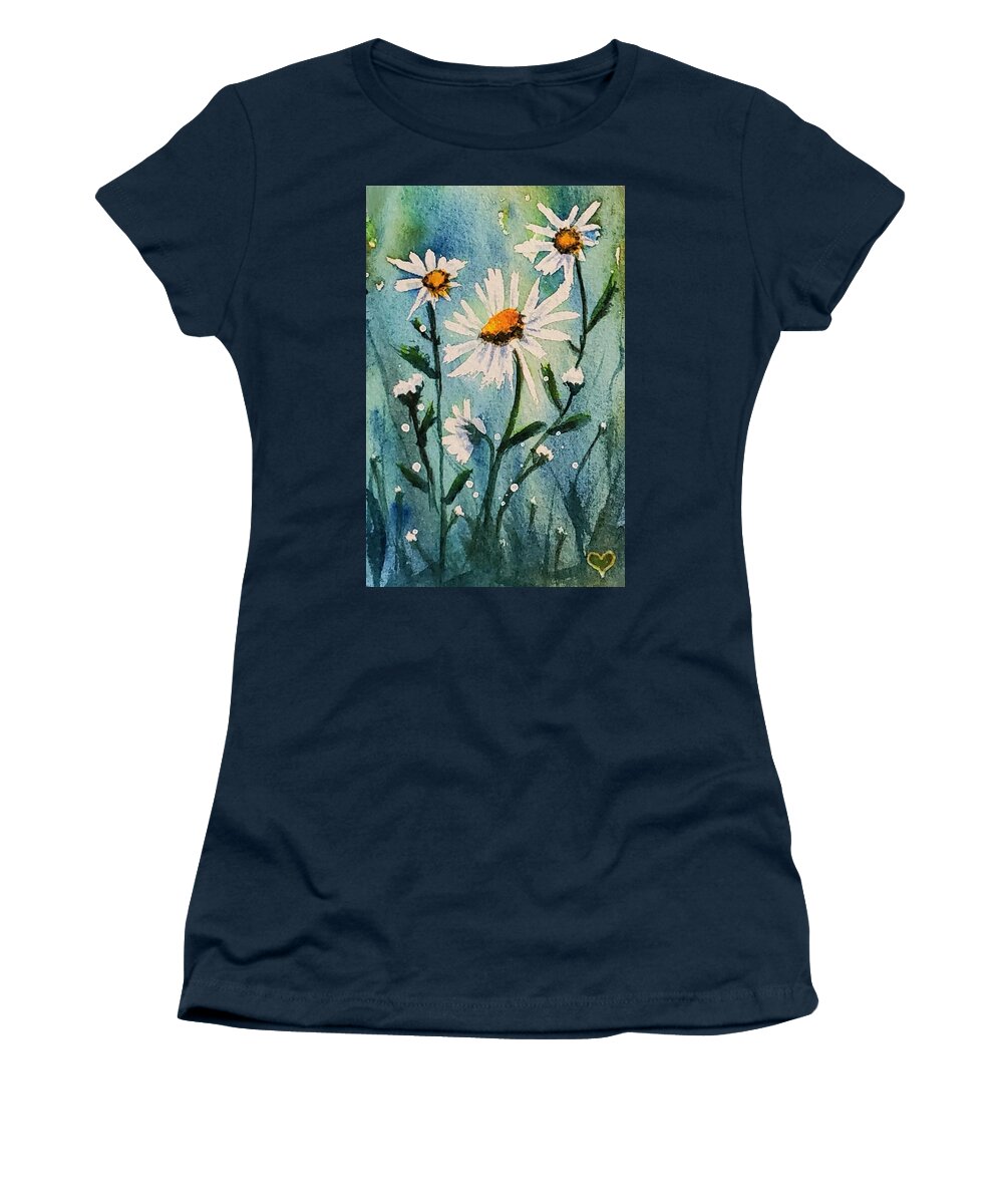 Daisies Women's T-Shirt featuring the painting The Daisies #1 by Deahn Benware