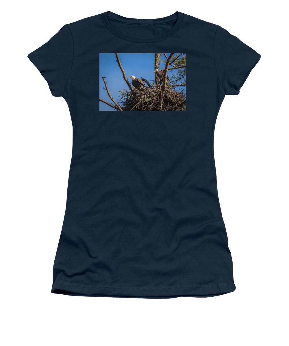 Bald Eagle Women's T-Shirt featuring the photograph The Nest #2 by Robert J Wagner