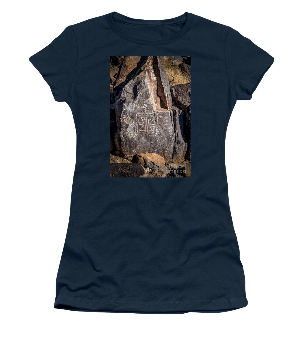 Ancient Women's T-Shirt featuring the photograph Three Rivers Petroglyphs #3 by Blake Webster