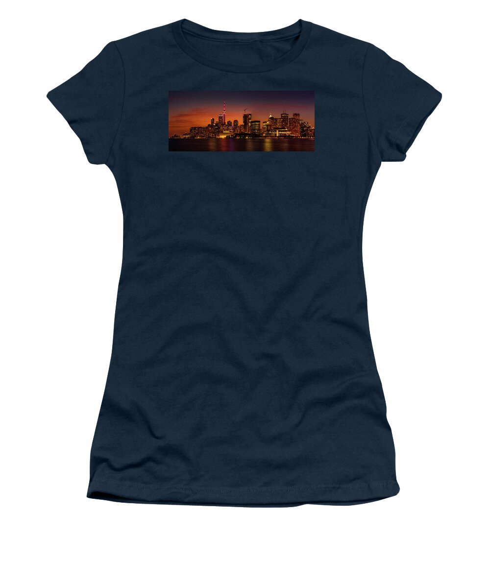 Cn Tower Women's T-Shirt featuring the photograph Toronto Gold #2 by Dee Potter
