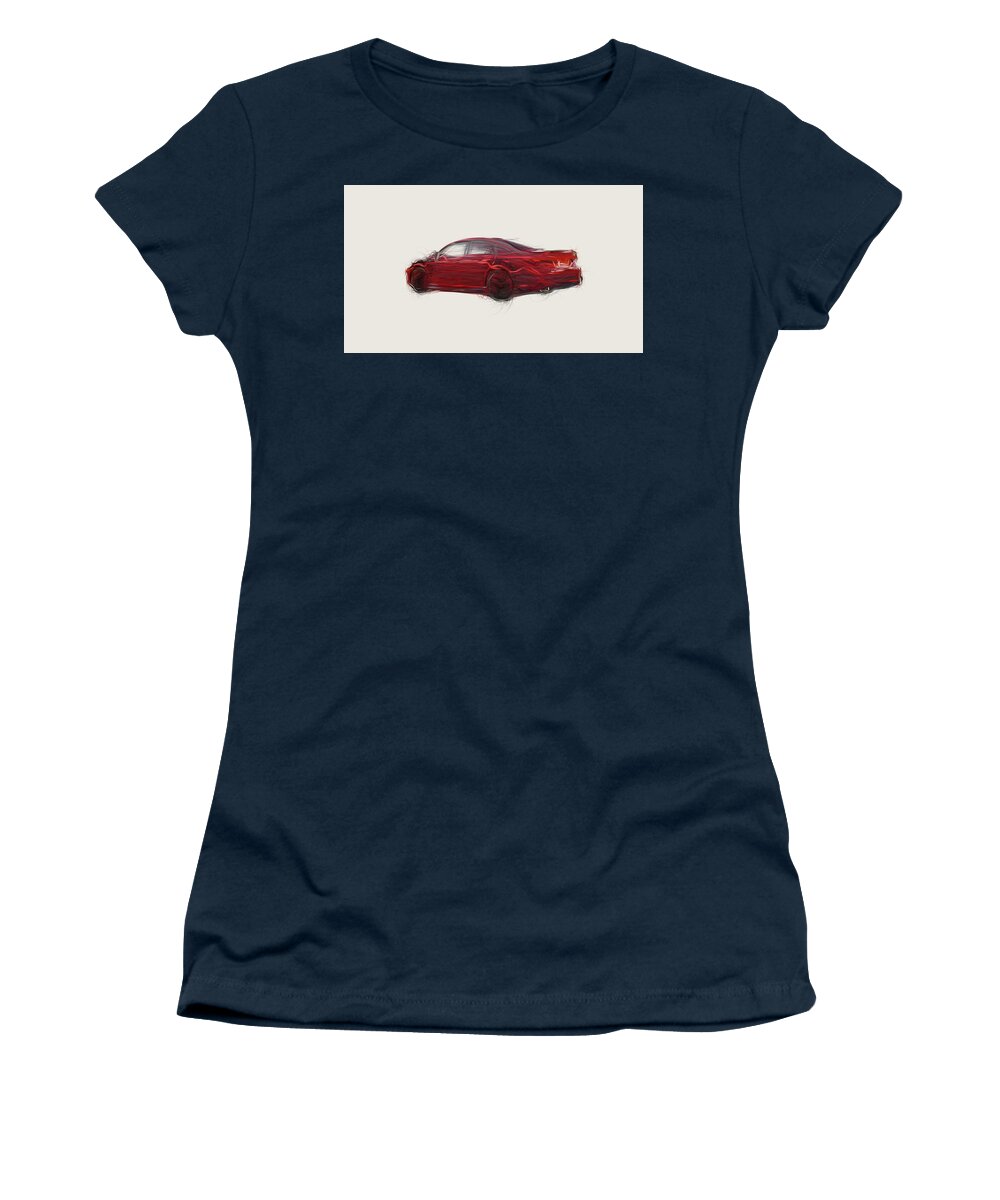 Toyota Women's T-Shirt featuring the digital art Toyota Avalon TRD Car Drawing #1 by CarsToon Concept