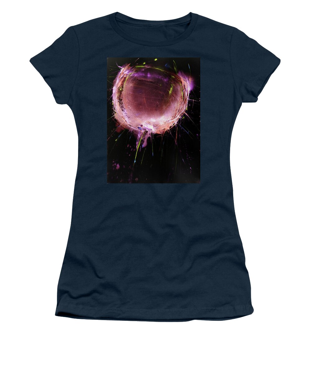  Women's T-Shirt featuring the painting 'Web Xoven'-inversion-3 by Petra Rau