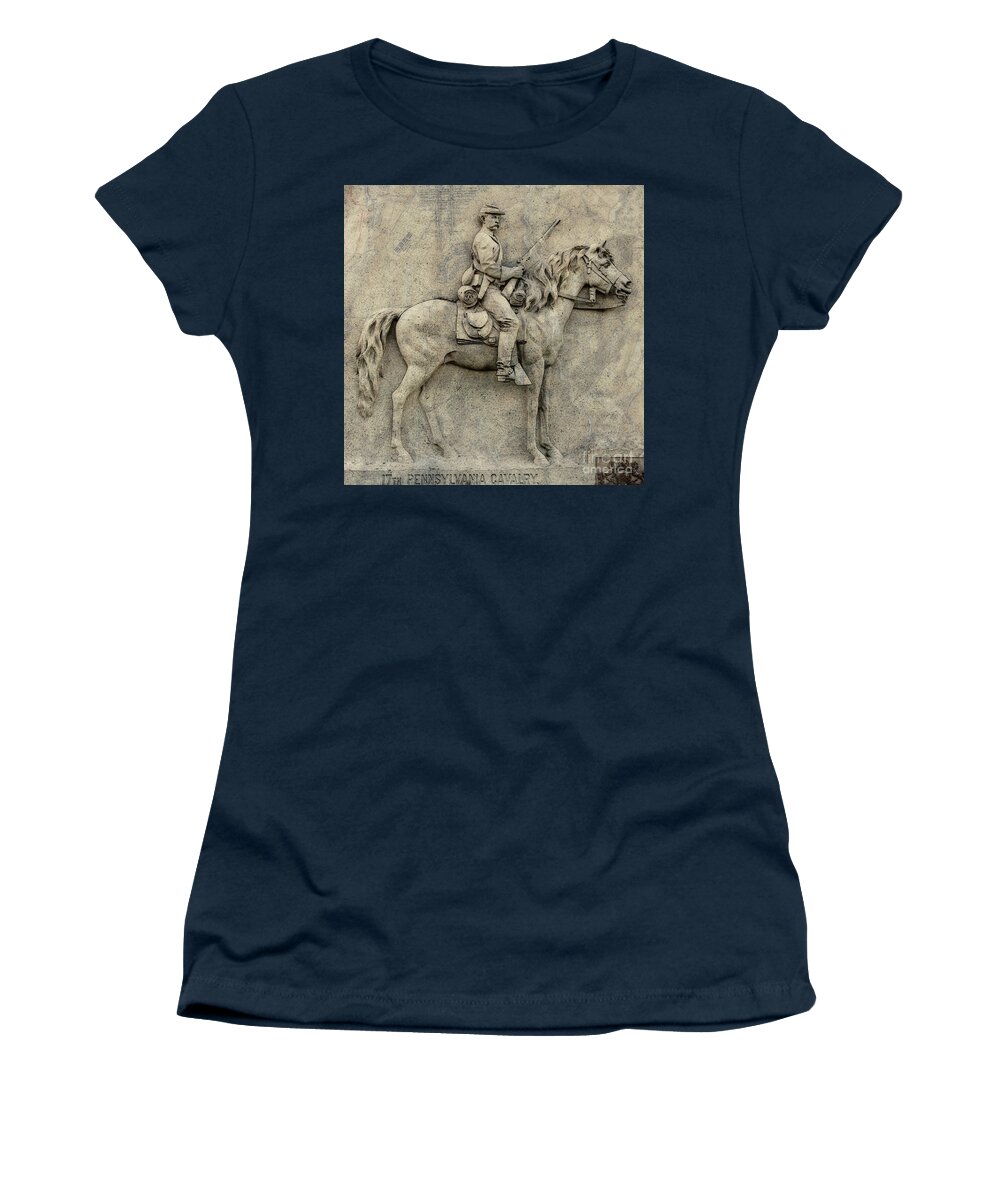17th Pennsylvania Cavalry Gettysburg Women's T-Shirt featuring the digital art 17th Pennsylvania Cavalry Gettysburg by Randy Steele
