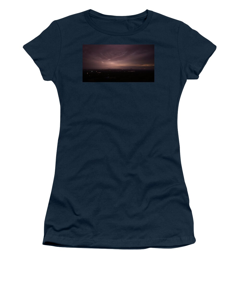 Lightning Women's T-Shirt featuring the photograph 1903storm7 by Nicolas Lombard