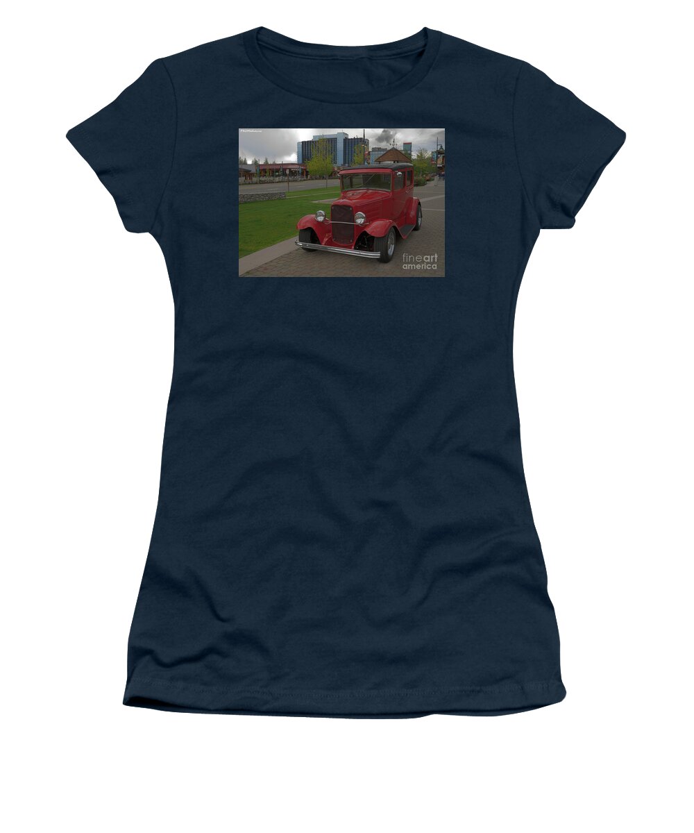 1931 Ford Model A Deluxe Tudor Women's T-Shirt featuring the photograph 1931 Ford Model A Deluxe Tudor 2 door by PROMedias US