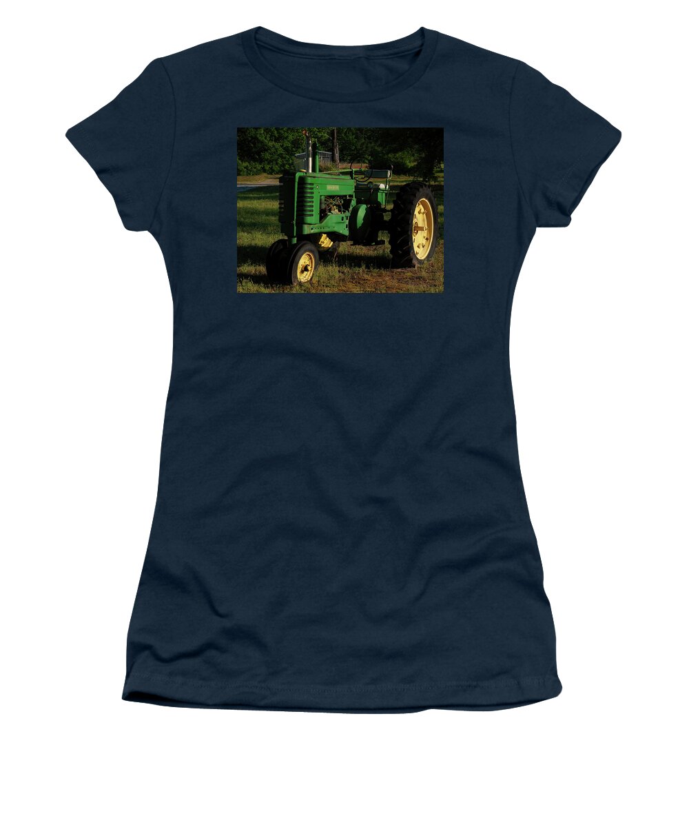 1940s John Deere Model A Row Crop Tractor Women's T-Shirt featuring the photograph 1940s John Deere model A row crop tractor by Flees Photos