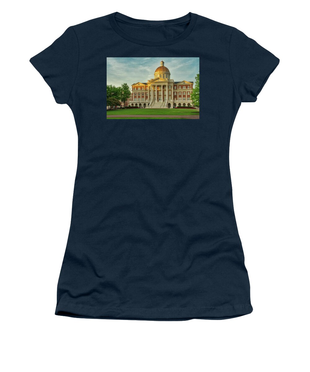 Cnu Women's T-Shirt featuring the photograph Christopher Newport Hall #2 by Jerry Gammon