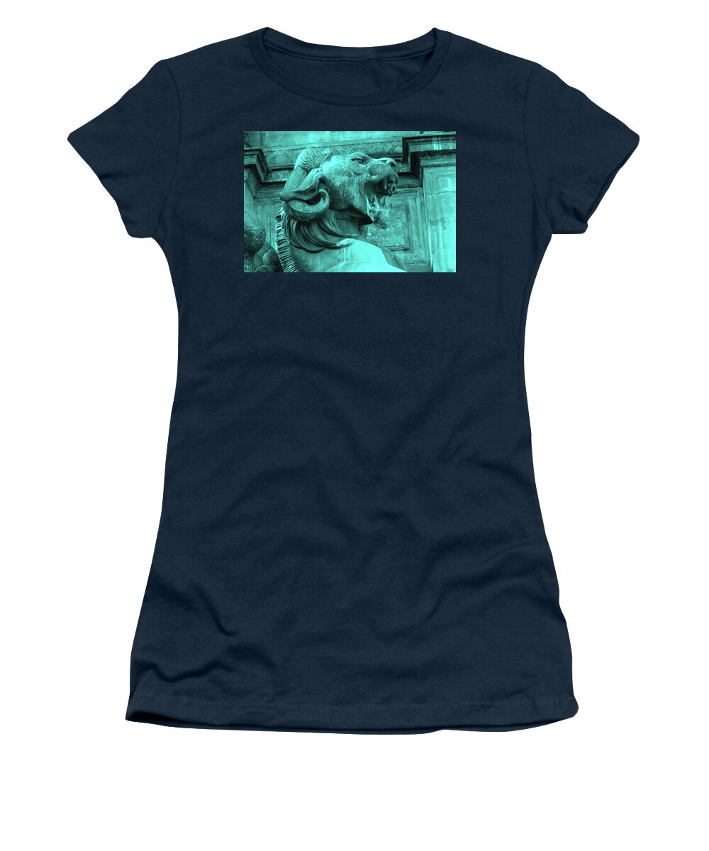 Paris Women's T-Shirt featuring the photograph Fontaine Saint Michel - Abstract #2 by Ron Berezuk