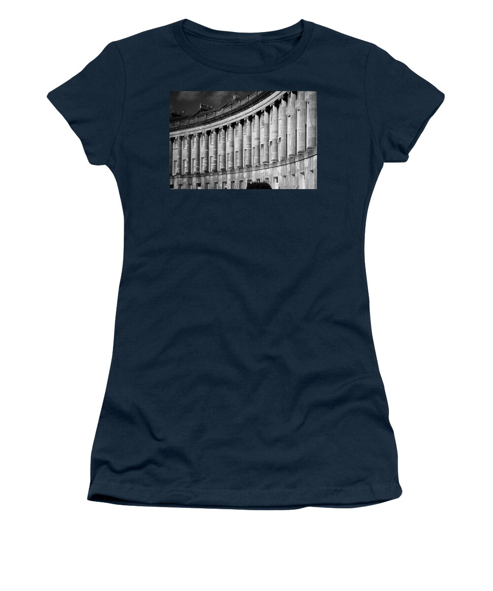 Bath Women's T-Shirt featuring the photograph Historic Royal Crescent in Bath #2 by Seeables Visual Arts