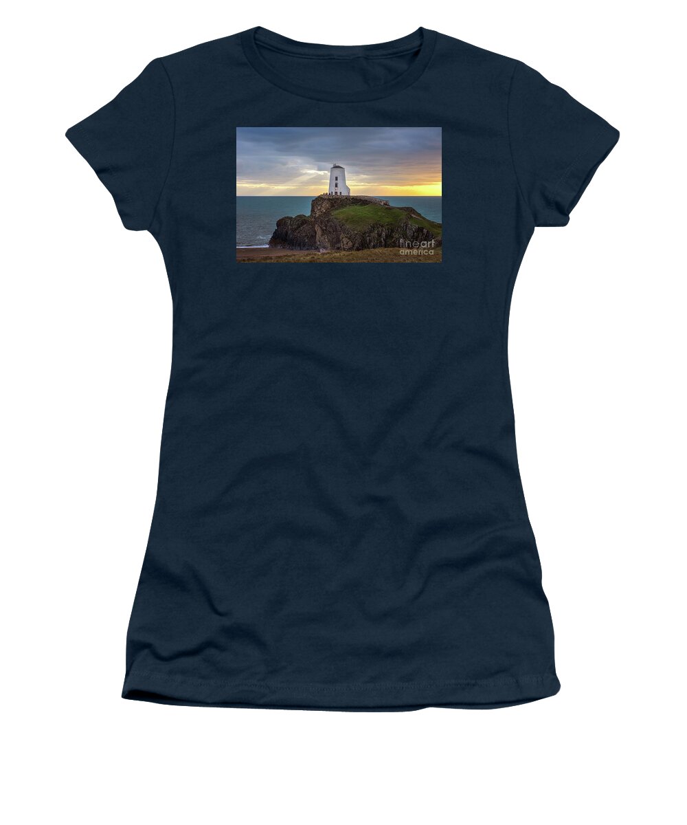 Lighthouse Women's T-Shirt featuring the photograph Twr Mawr Lighthouse #2 by Mariusz Talarek