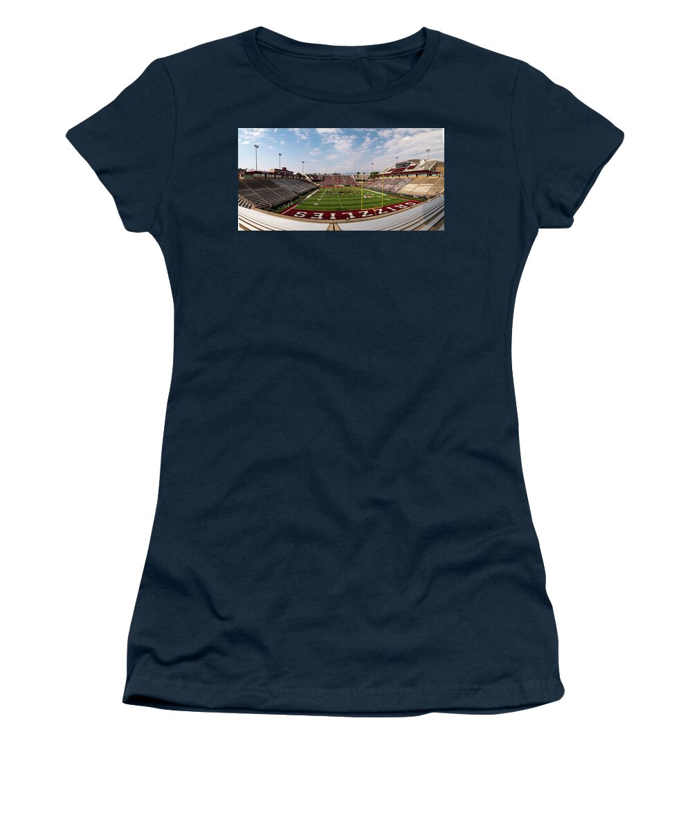 University Of Montana Campus Women's T-Shirt featuring the photograph Washington Grizzly Stadium at the University of Montana #2 by Eldon McGraw