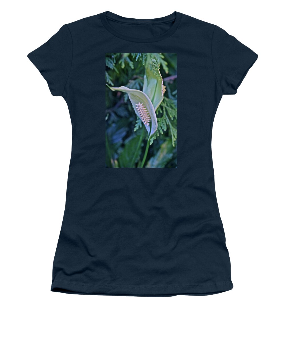 Lily Women's T-Shirt featuring the photograph 2020 Peace Lily 2 by Janis Senungetuk