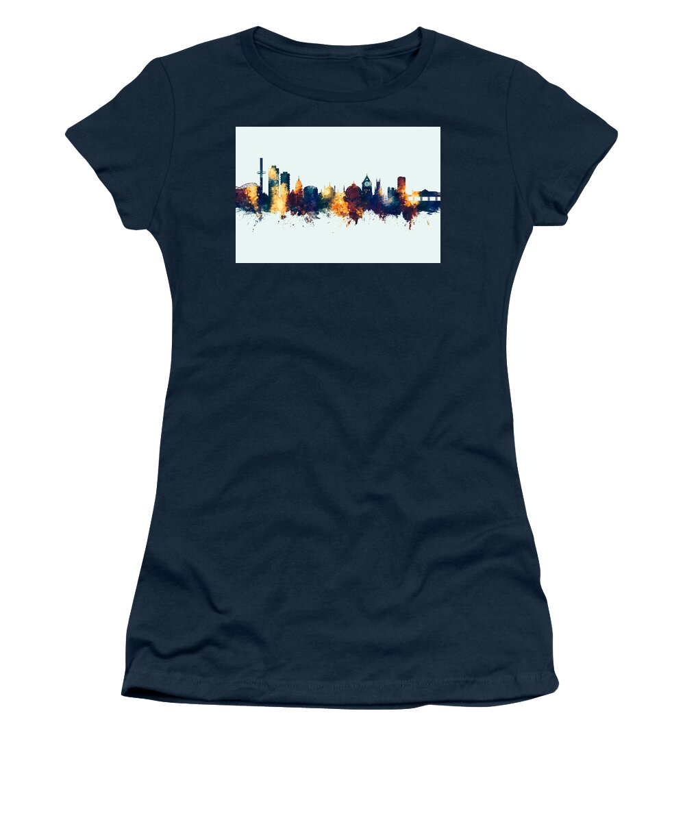 Brighton Women's T-Shirt featuring the digital art Brighton England Skyline #23 by Michael Tompsett