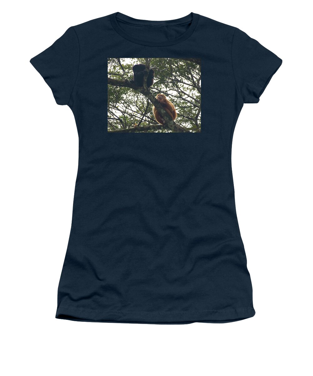 Animals Women's T-Shirt featuring the digital art Howler Monkeys #3 by Carol Ailles