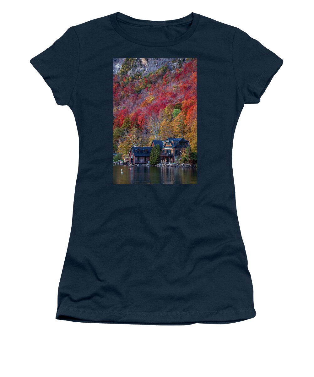  Women's T-Shirt featuring the photograph Lake Willoughby, Vermont #3 by John Rowe