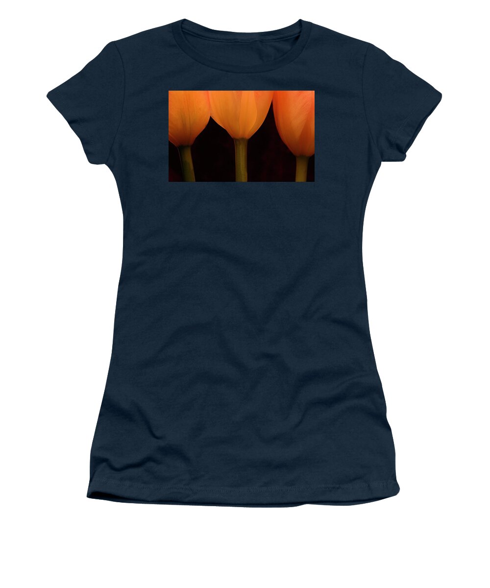 Macro Women's T-Shirt featuring the photograph 3 Tulips by Julie Powell