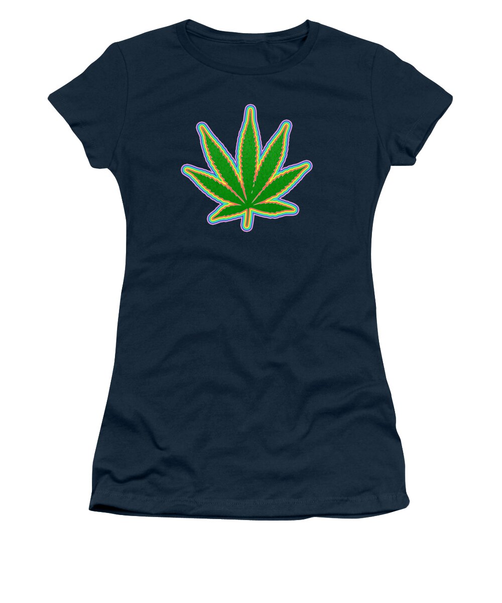 Abstract Women's T-Shirt featuring the digital art Marijuana Leaf #4 by Bruce Rolff