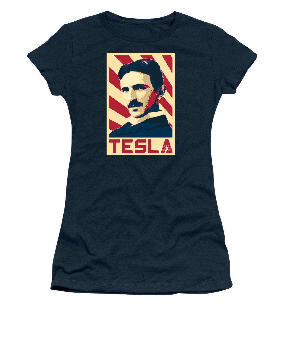 Nikola Women's T-Shirt featuring the digital art Nikola Tesla by Filip Schpindel