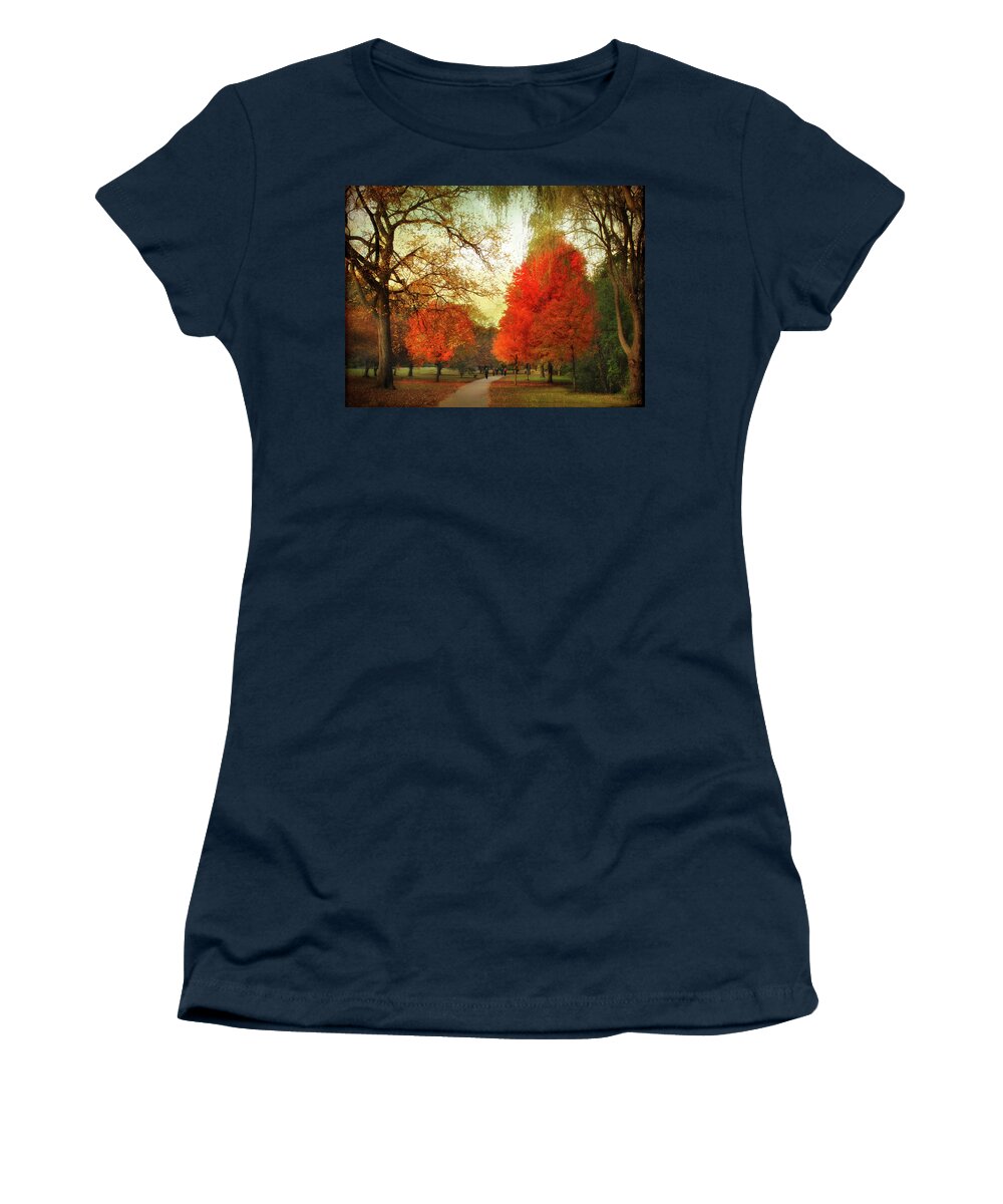 Autumn Women's T-Shirt featuring the photograph Autumn Promenade by Jessica Jenney