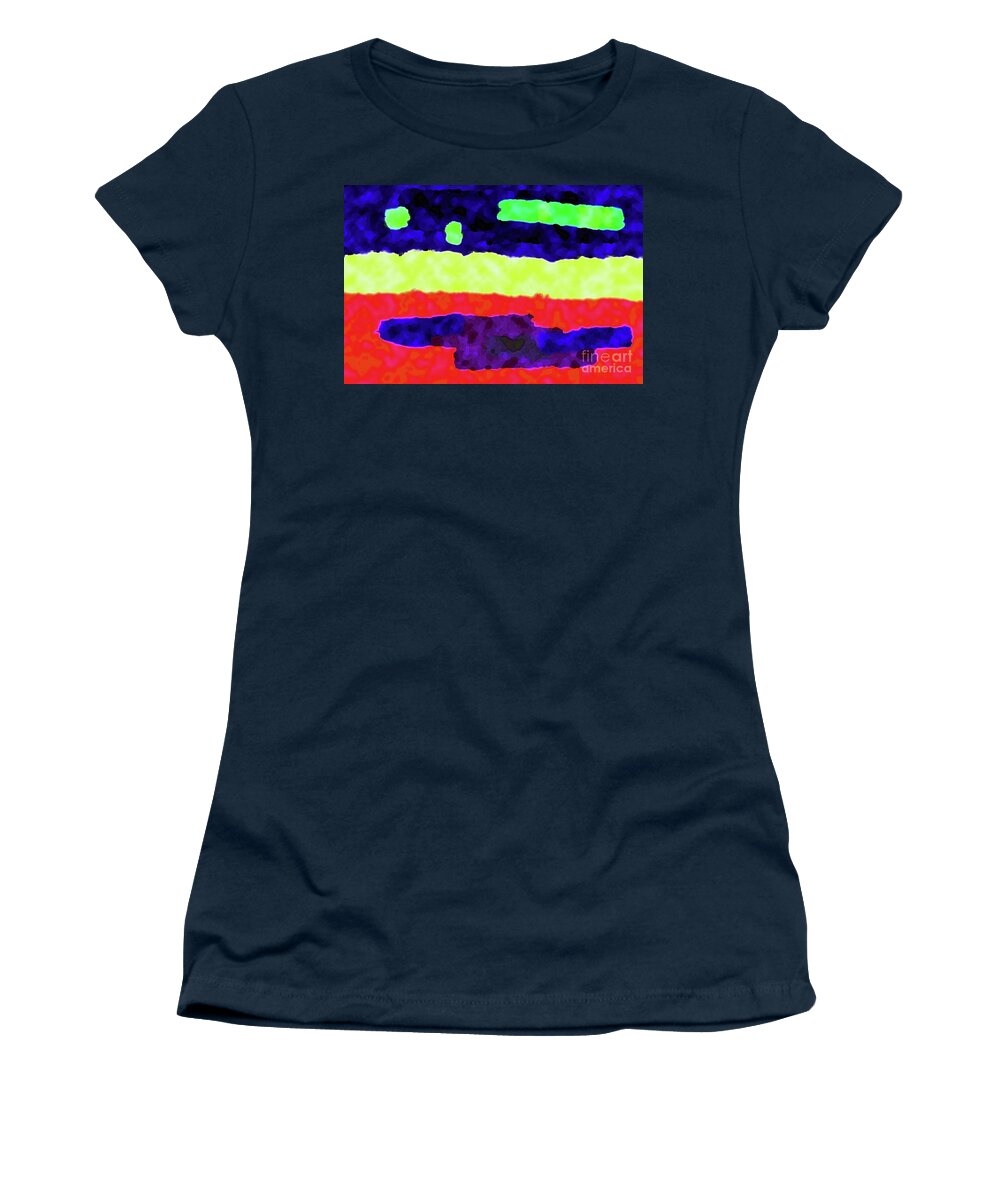 Walter Paul Bebirian: The Bebirian Art Collection Women's T-Shirt featuring the digital art 6-21-2012nabcdefghijklmnopqrtuvw by Walter Paul Bebirian
