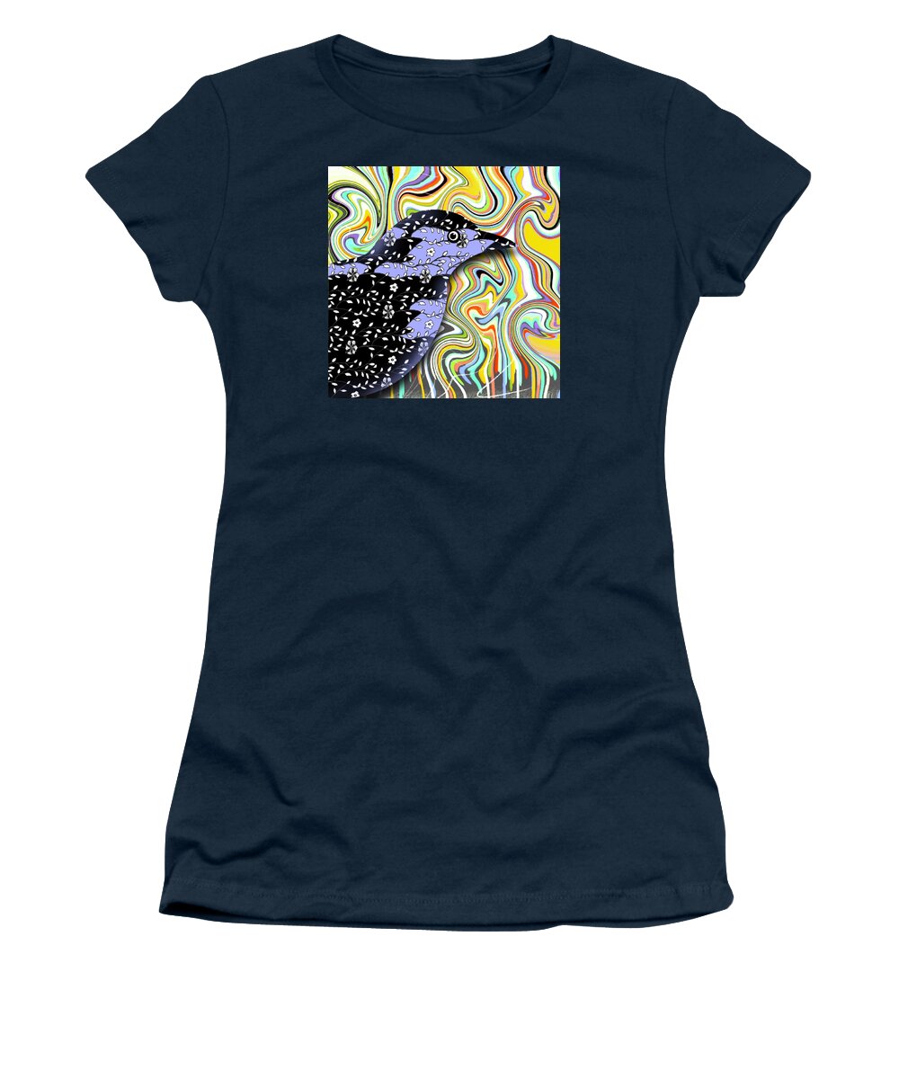 Women's T-Shirt featuring the digital art Birdland Series No. 14 of 16 by Steve Hayhurst