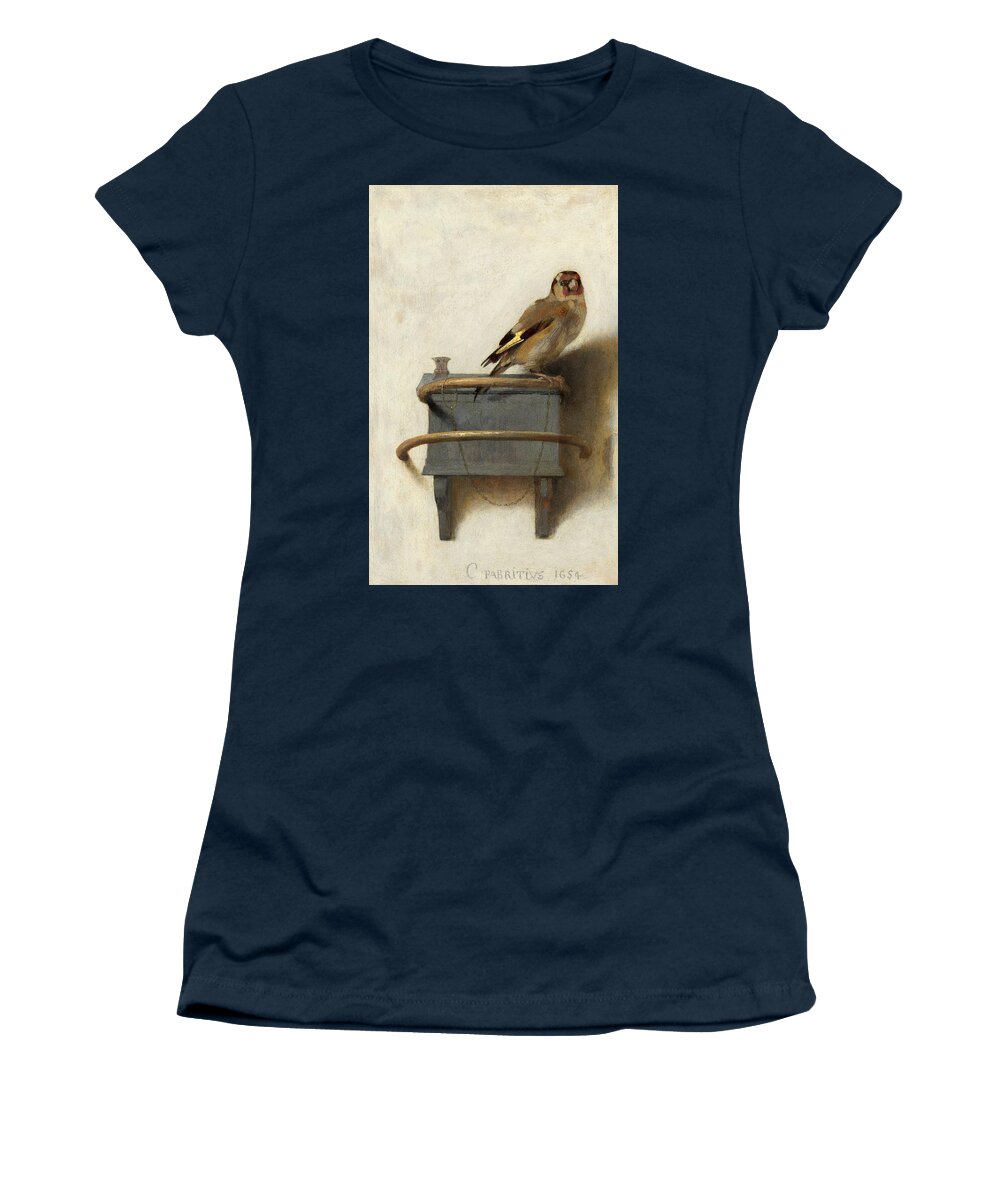Owl Women's T-Shirt featuring the painting The Goldfinch #6 by Carel Fabritius