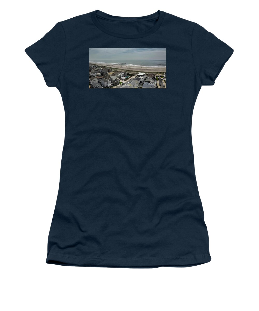 Curved Earth Women's T-Shirt featuring the photograph Ventnor Fishing Pier #6 by Alan Goldberg