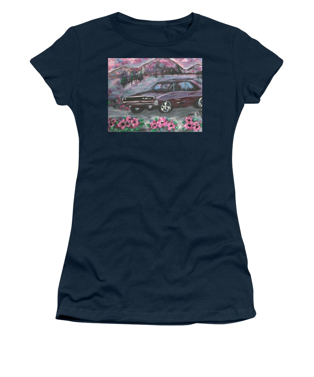 68 Dodge Charger Women's T-Shirt featuring the painting 68 Dodge Charger by Monica Resinger