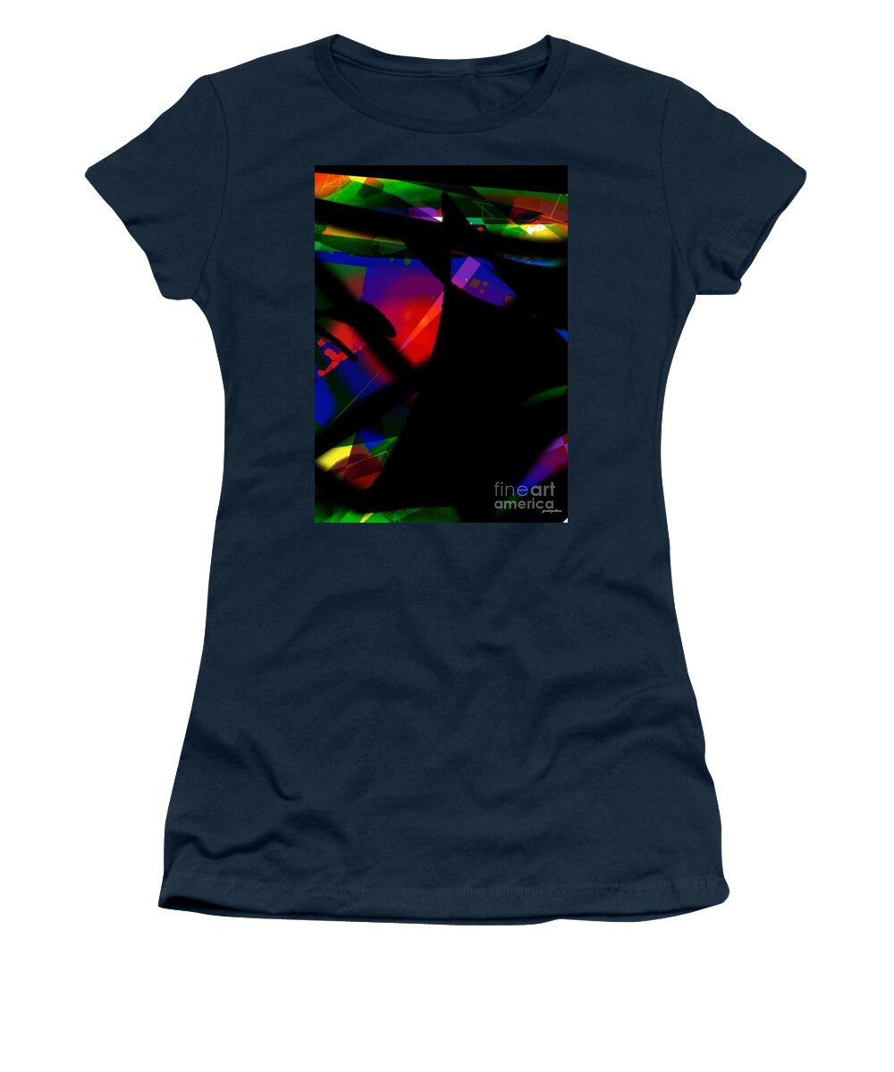 Homepage Women's T-Shirt featuring the digital art Abstract #7 by Yvonne Padmos