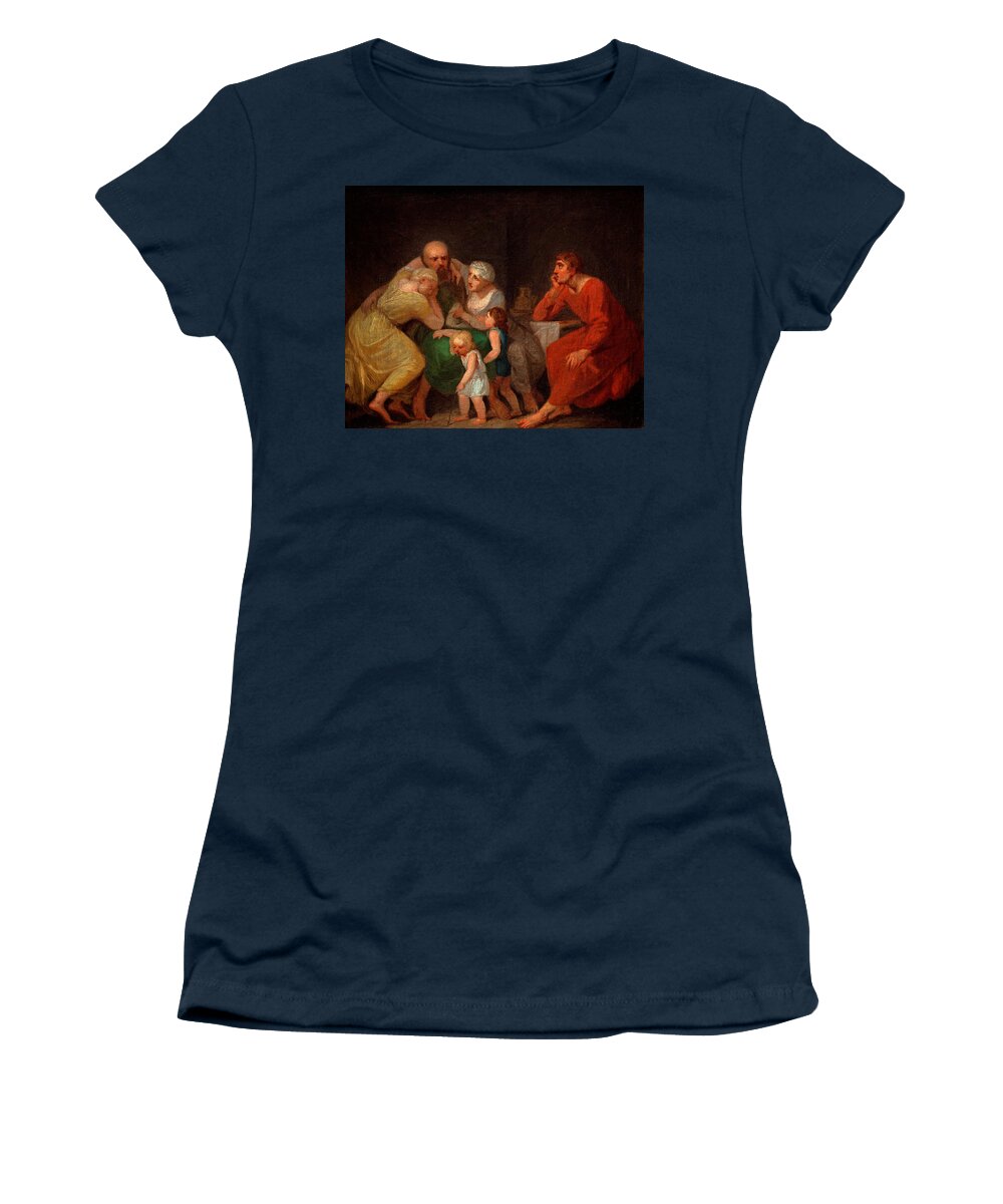 Nicolai Abildgaard Women's T-Shirt featuring the painting A farewell scene by Nicolai Abildgaard