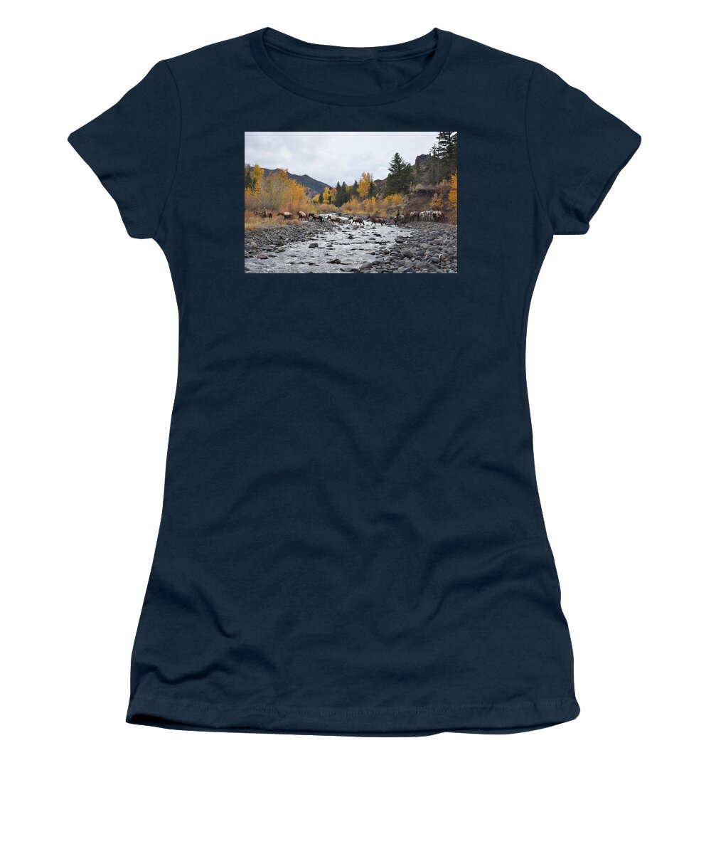 Western Art Women's T-Shirt featuring the photograph A Fine Autumn Day by Alden Ballard
