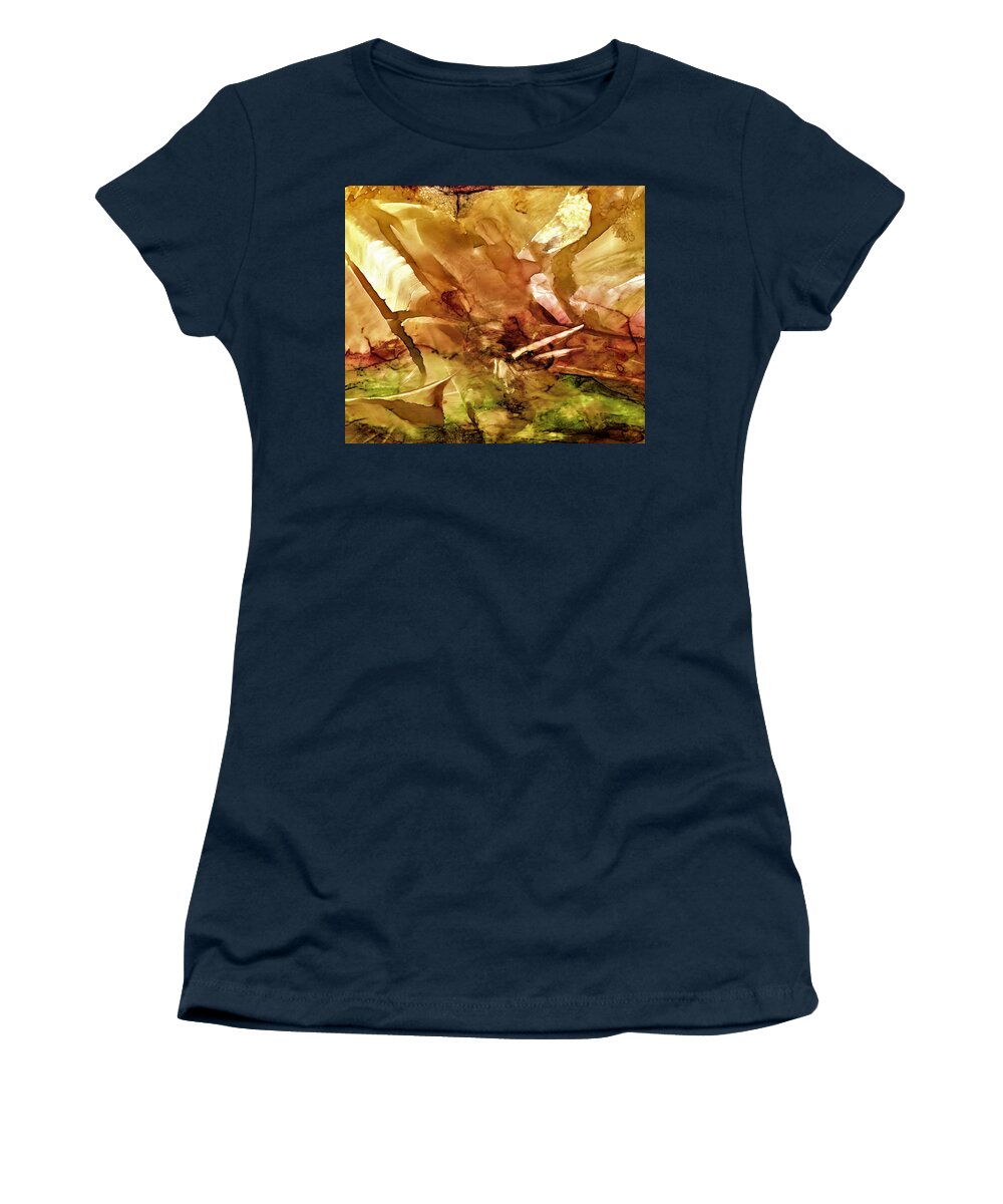 Alcohol Ink Women's T-Shirt featuring the painting A little break in my day by Angela Marinari