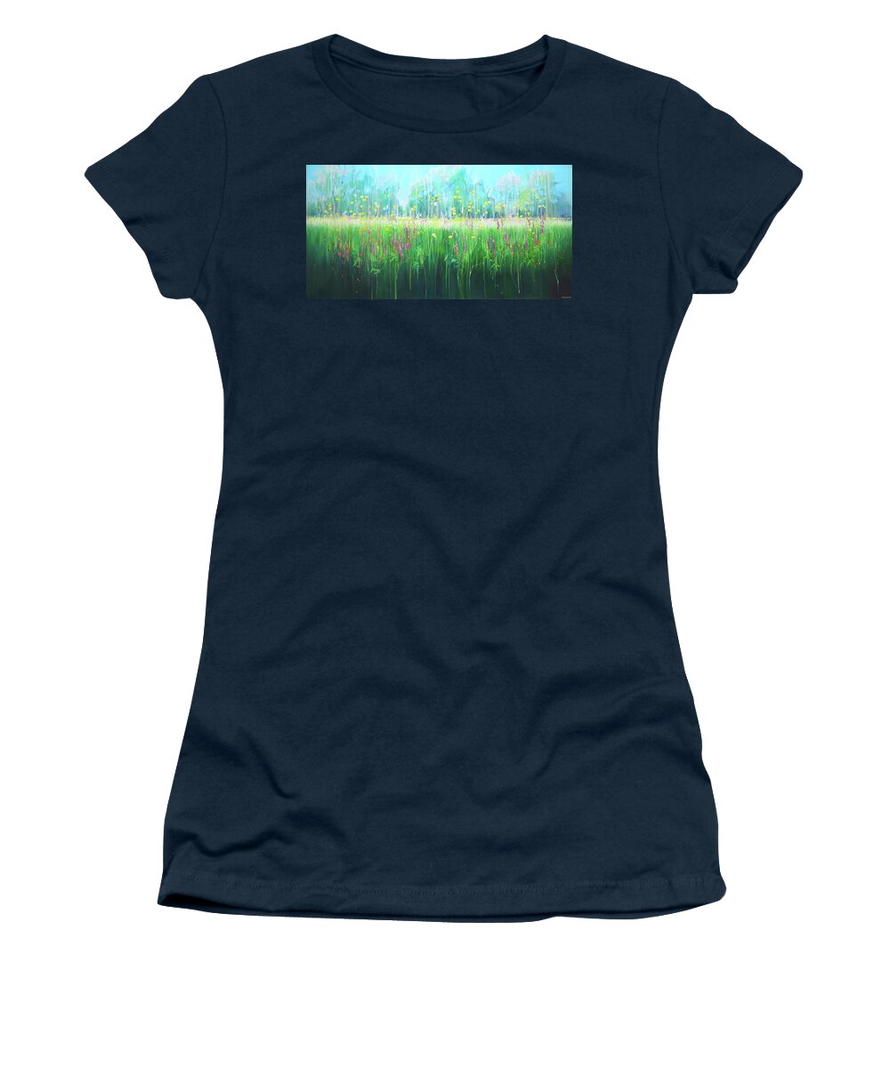 Perfect Adventure Women's T-Shirt featuring the painting A Perfect Adventure by Gill Bustamante