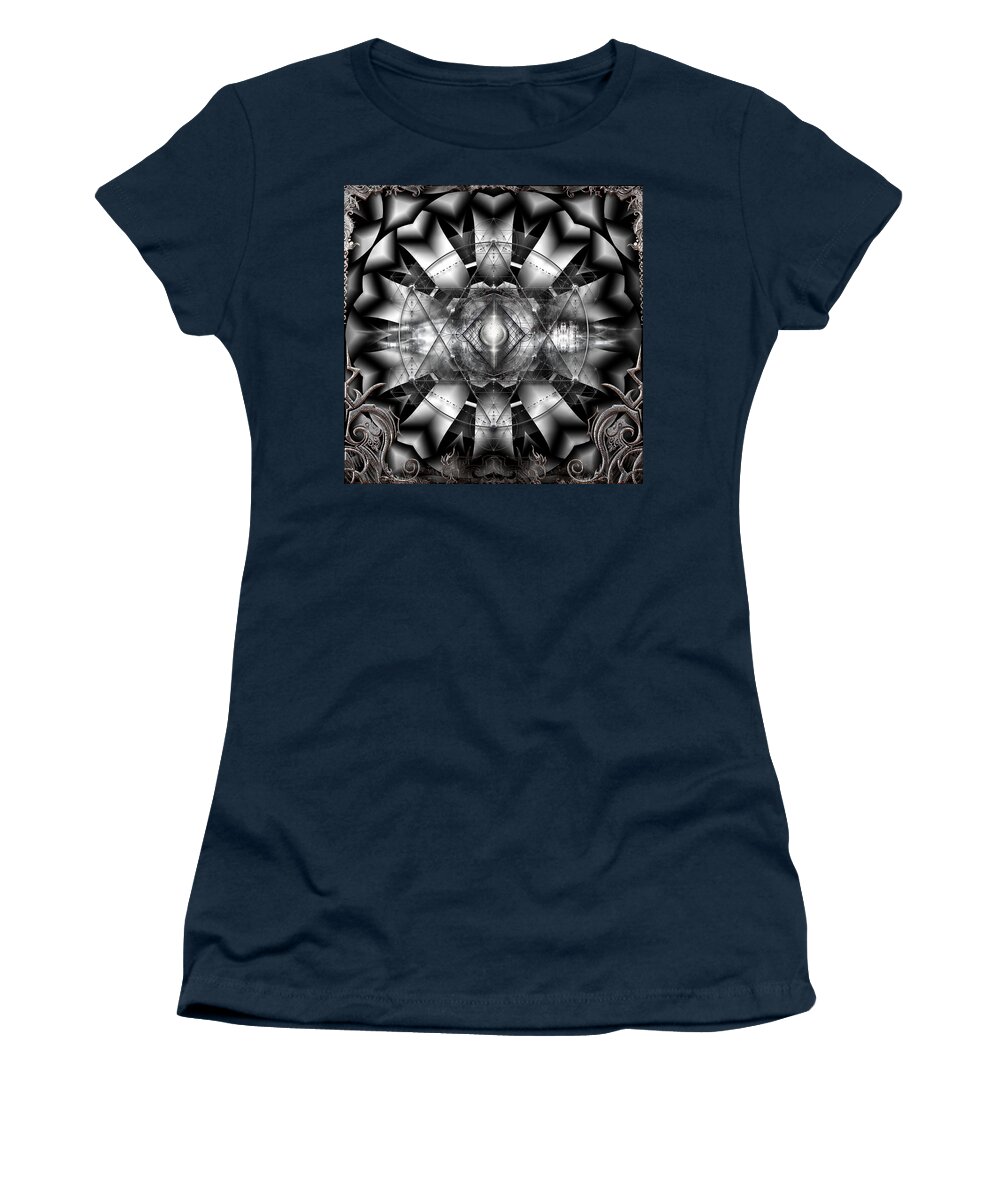 Sacred Geometry Women's T-Shirt featuring the digital art A Silver Lining by Michael Damiani