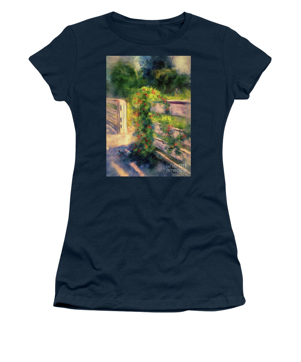 Williamsburg Women's T-Shirt featuring the digital art A Stroll Through The Garden by Lois Bryan