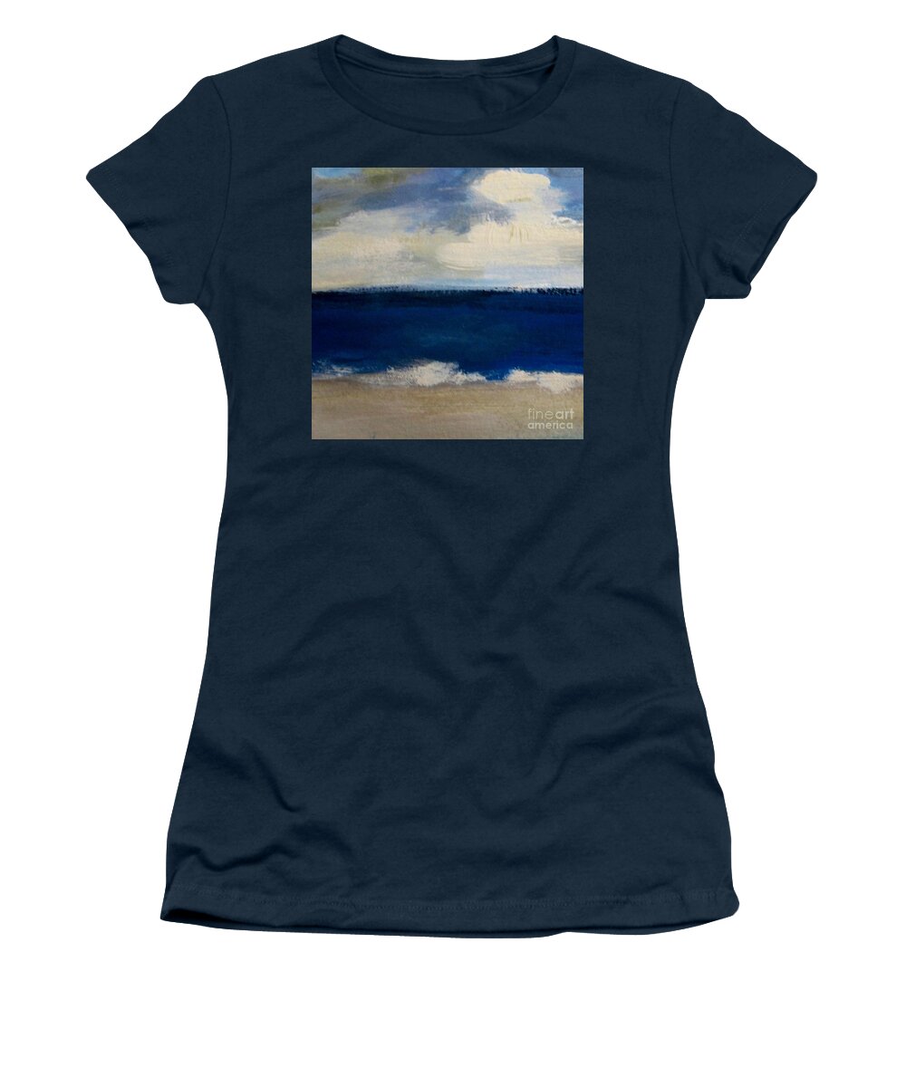Ocean Women's T-Shirt featuring the painting A touch of the sea by Vesna Antic