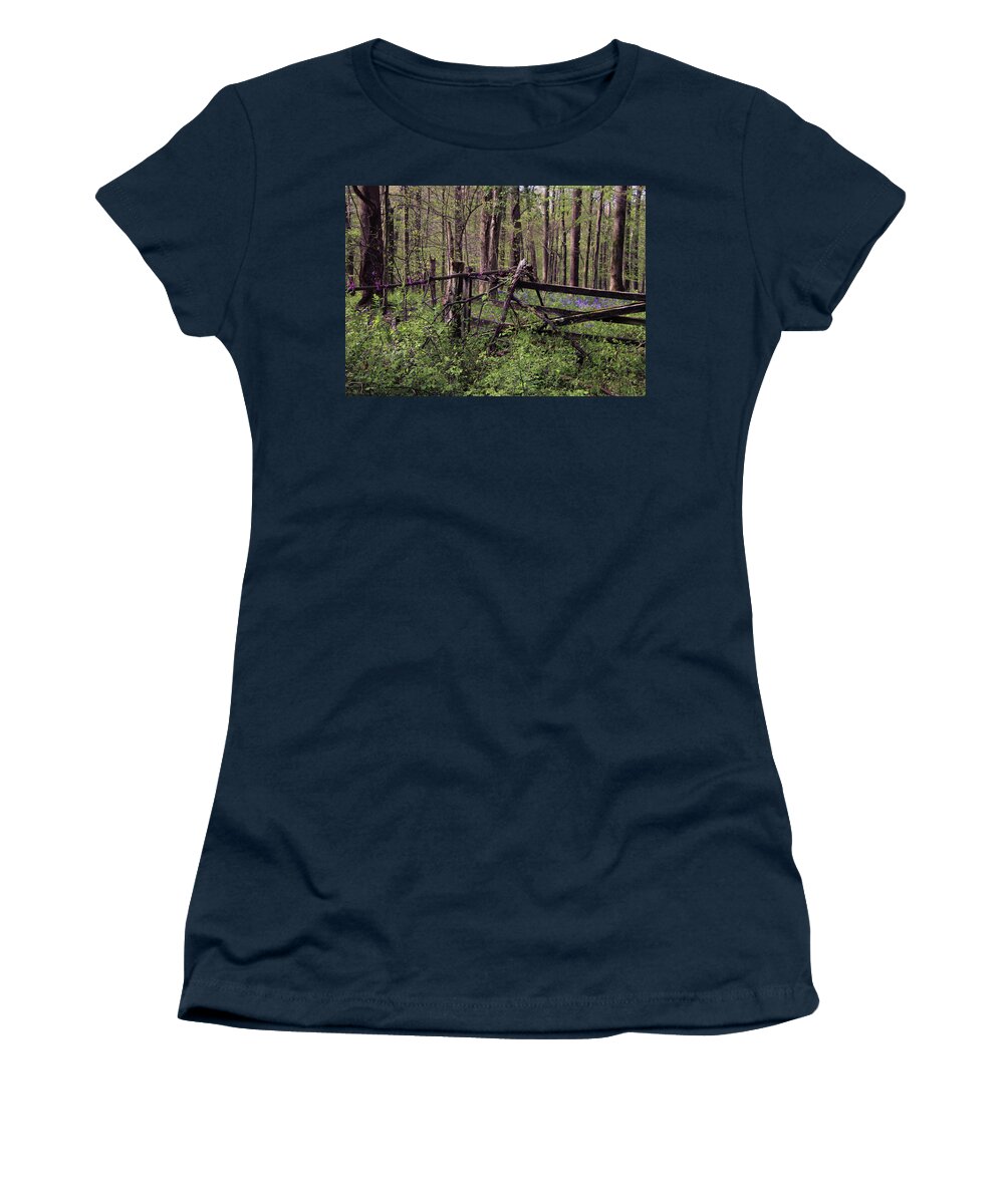 Woodlands Women's T-Shirt featuring the photograph A Walk In The Woods by Suzanne Stout