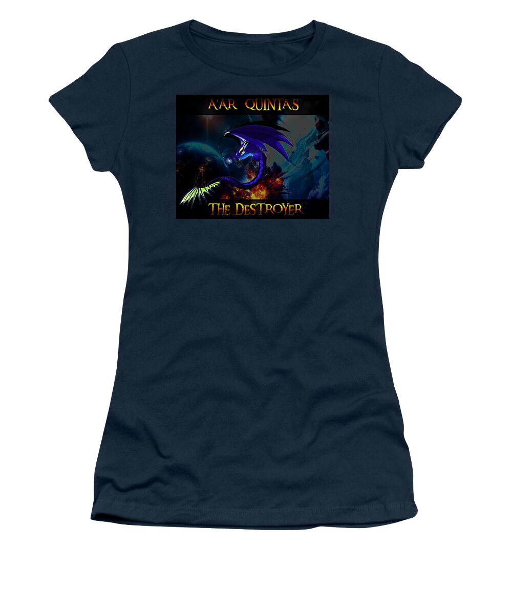 Dragon Women's T-Shirt featuring the digital art A'ar Quintas The Destroyer by Shawn Dall