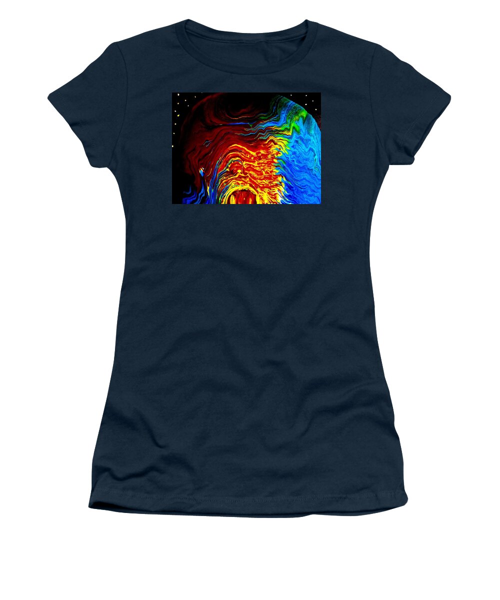 Earth Fire Above Water Women's T-Shirt featuring the painting Above the Earth by Anna Adams