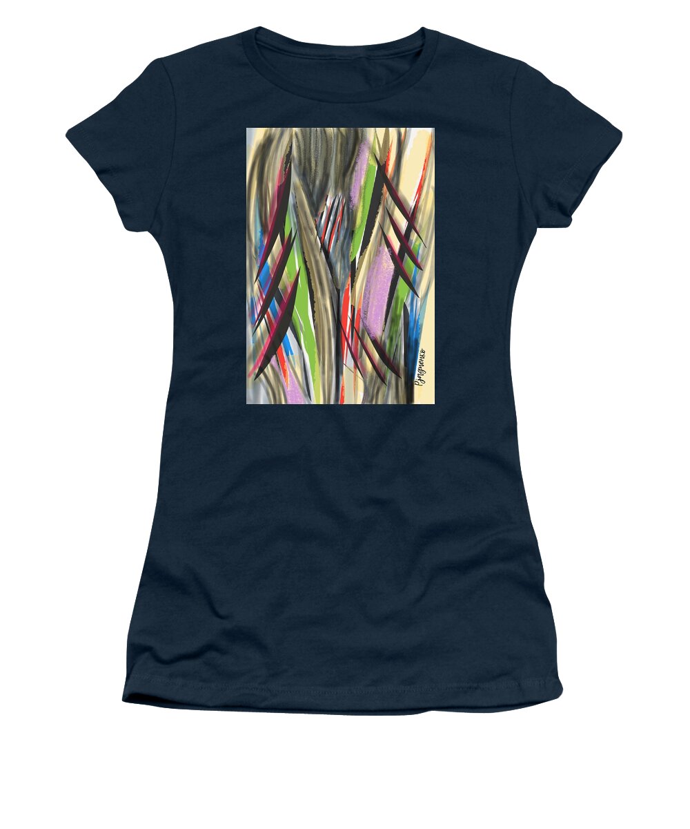 Abstract Women's T-Shirt featuring the digital art Abstract #2 by Ljev Rjadcenko