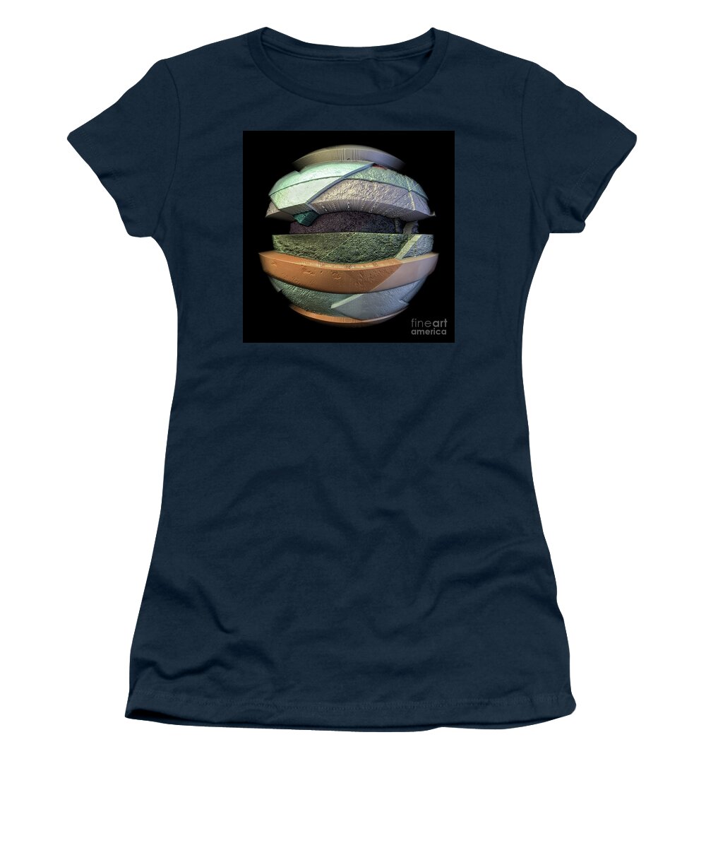 Texture Women's T-Shirt featuring the digital art Abstract 3D Sphere by Phil Perkins