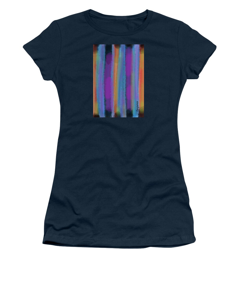 Orange Women's T-Shirt featuring the digital art Abstract #4 by Ljev Rjadcenko