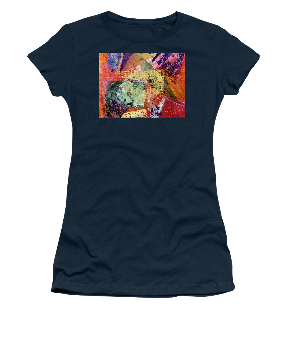 Abstract Collage Women's T-Shirt featuring the mixed media Abstract Collage #2 by Lorena Cassady