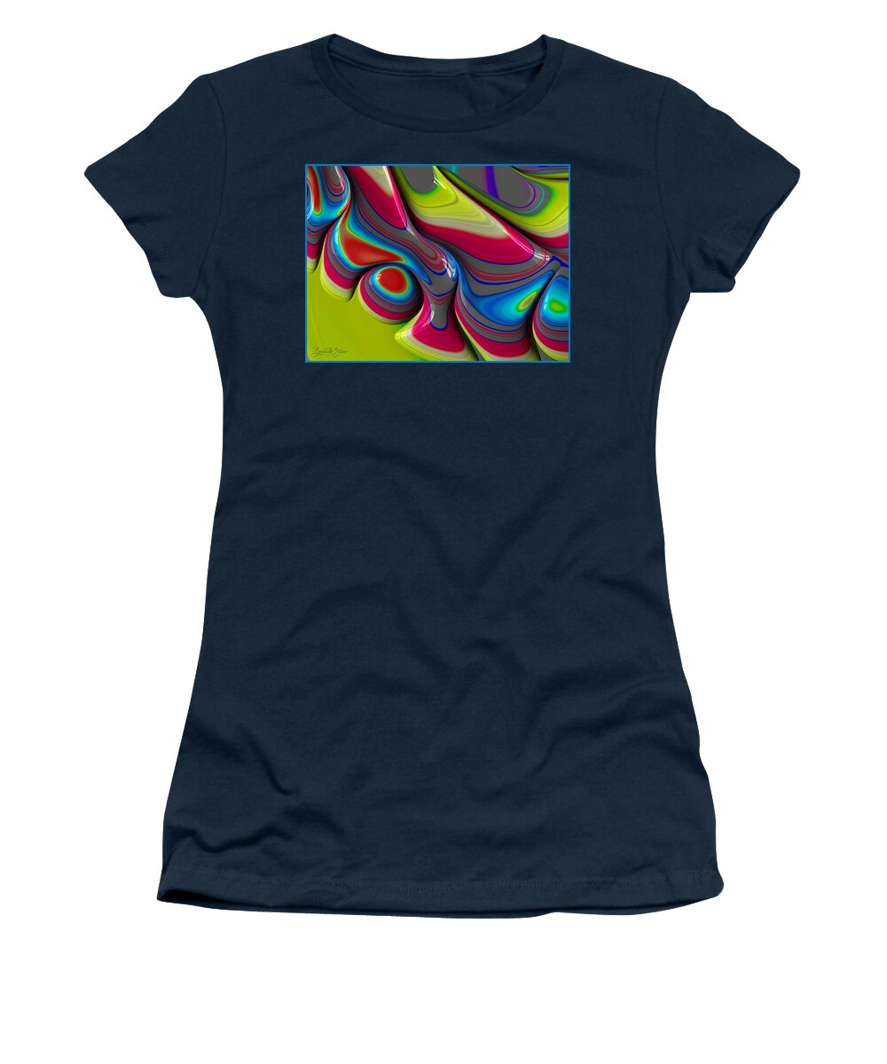 Abstract Women's T-Shirt featuring the photograph Abstract Colorplay - Series 17 by Barbara Zahno