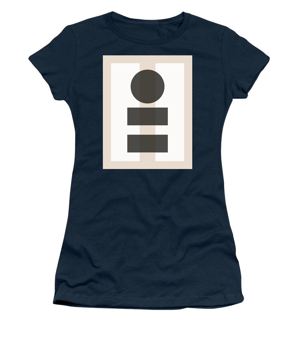 Geometric Women's T-Shirt featuring the mixed media Modern Minimalist Geometric Abstract by Modern Abstract