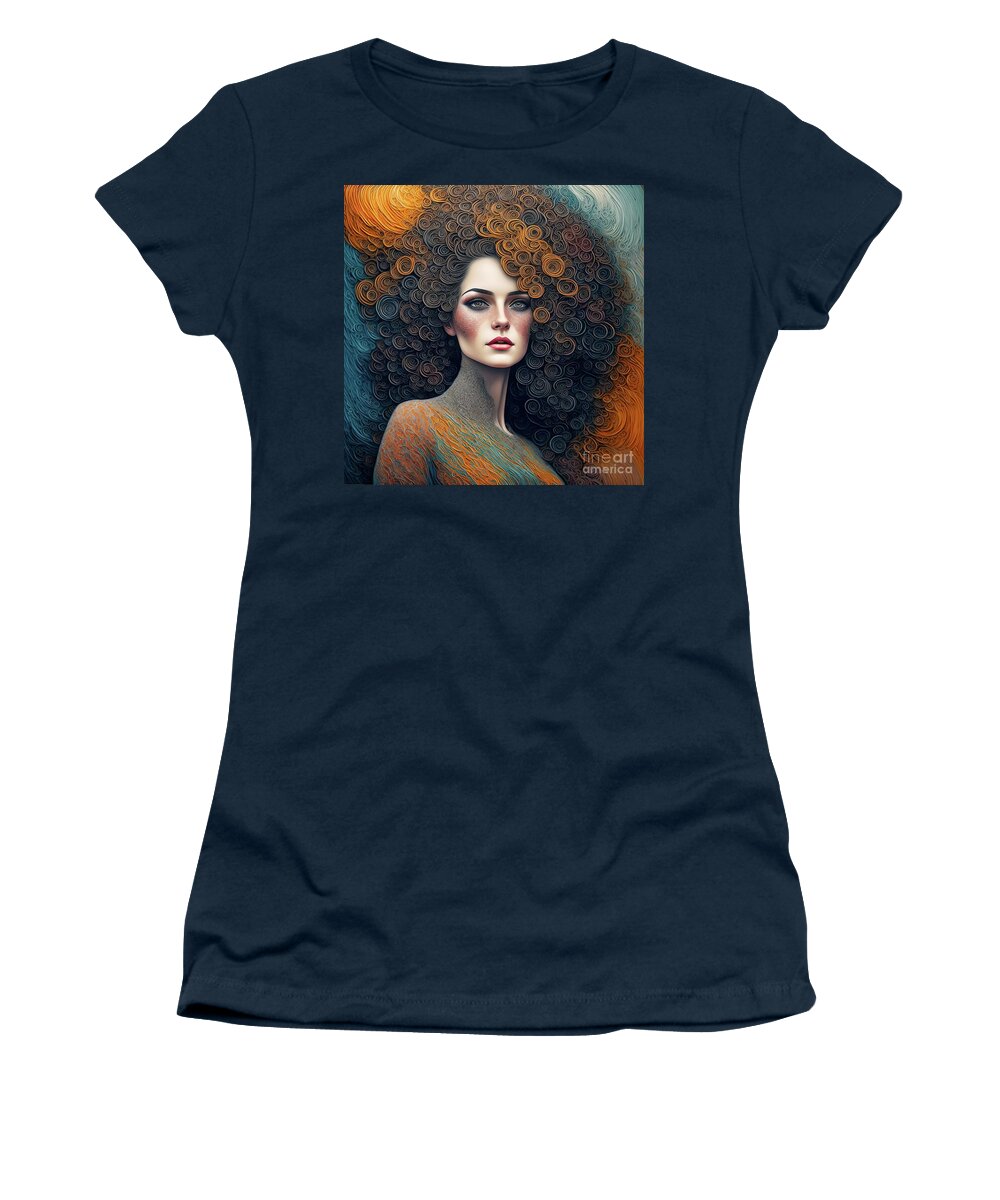 Abstract Women's T-Shirt featuring the digital art Abstract Portrait - 123 by Philip Preston