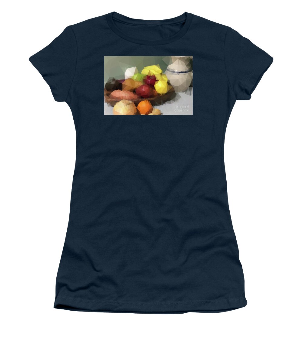 Abstraction Women's T-Shirt featuring the digital art Abstract Still Life Study of F and V by Karen Francis